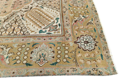 Antique 10X13 Distressed Vintage Oriental Rug Muted Floral Carpet Living Room