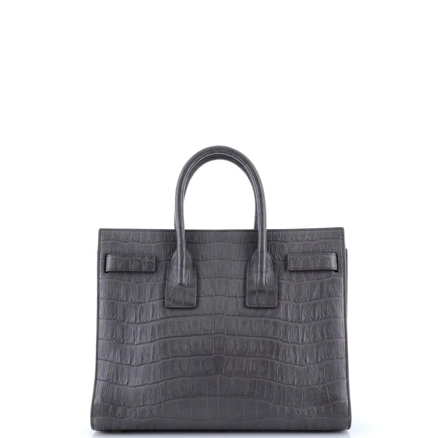 Saint Laurent Sac De Jour Nm Bag Crocodile Embossed Leather Small