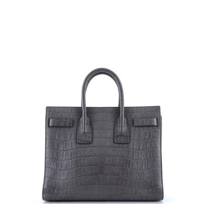 Saint Laurent Sac De Jour Nm Bag Crocodile Embossed Leather Small