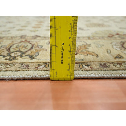5'4"X8' Ivory Agra Ziegler Design Leaf Pattern Pure Wool Hand Knotted Rug
