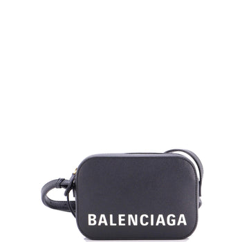 Balenciaga Logo Ville Camera Bag Leather Xs