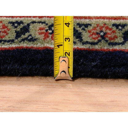 5'1"X7'1" Midnight Blue All Over Herrita Design Hand Knotted Wool Rug