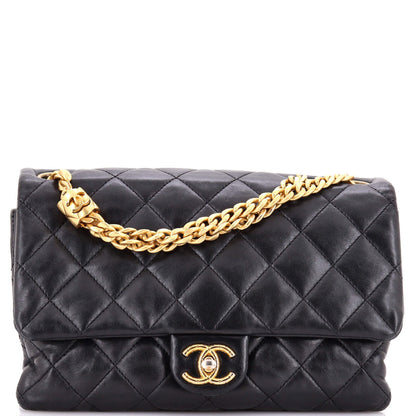 Chanel All Slide Long Flap Bag Quilted Lambskin Medium