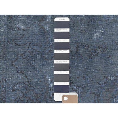 7'2"X10'4" Wool Hand Knotted Gray Vintage Overdyed Farsian Tabrez Rug