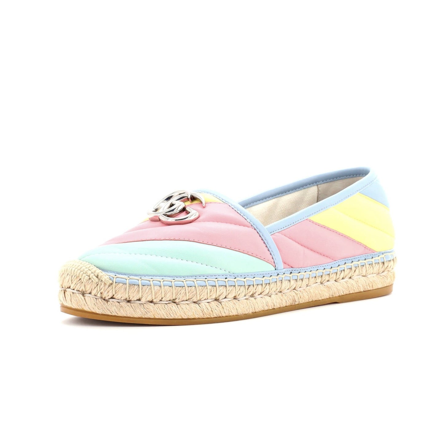 Gucci Women'S Gg Marmont Espadrilles Matelasse Leather