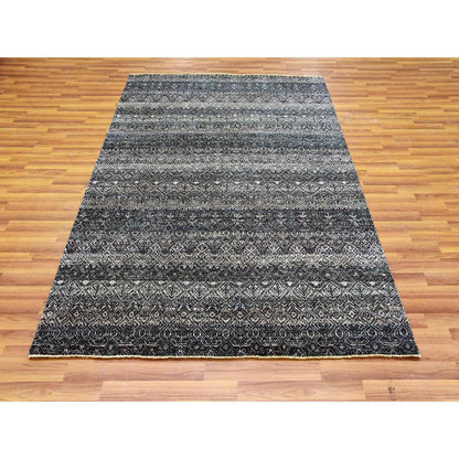 5'X7'1" Gray 100% Wool Hand Knotted Kohinoor Herrita Oriental Rug