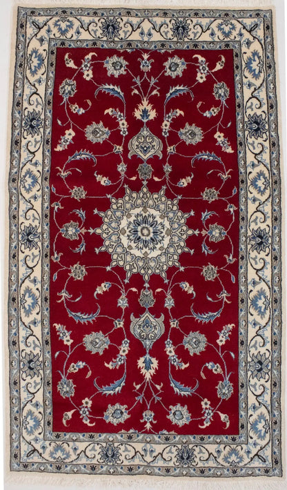 4X7 Ft Handmade Red Oriental Rug Classic