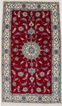 4X7 Ft Handmade Red Oriental Rug Classic
