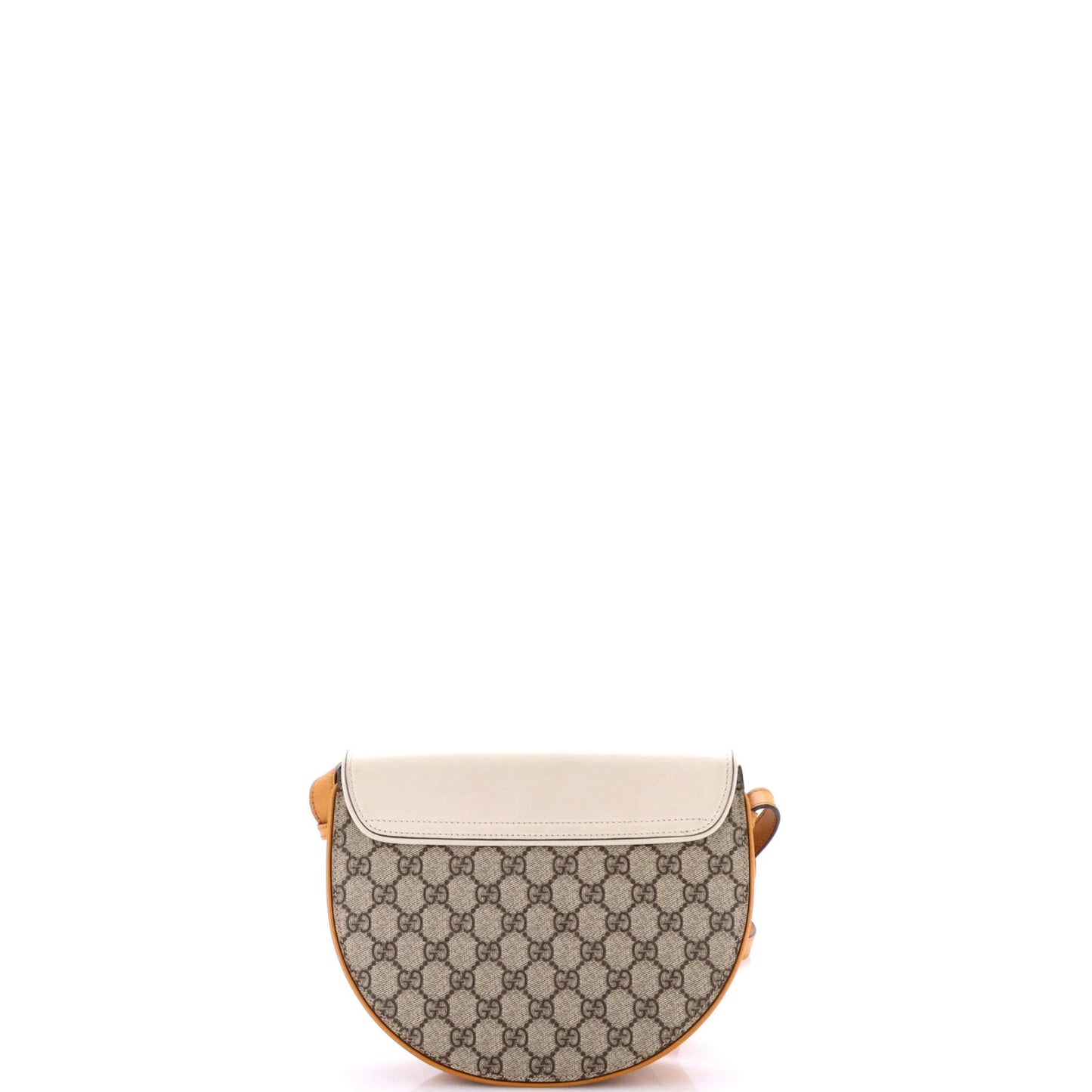 Gucci Padlock Saddle Shoulder Bag Gg Coated Canvas And Leather Small