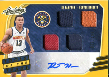 Rj Hampton 2020 Panini Absolute Autographed Tools Of The Trade Rookie Card 17/19
