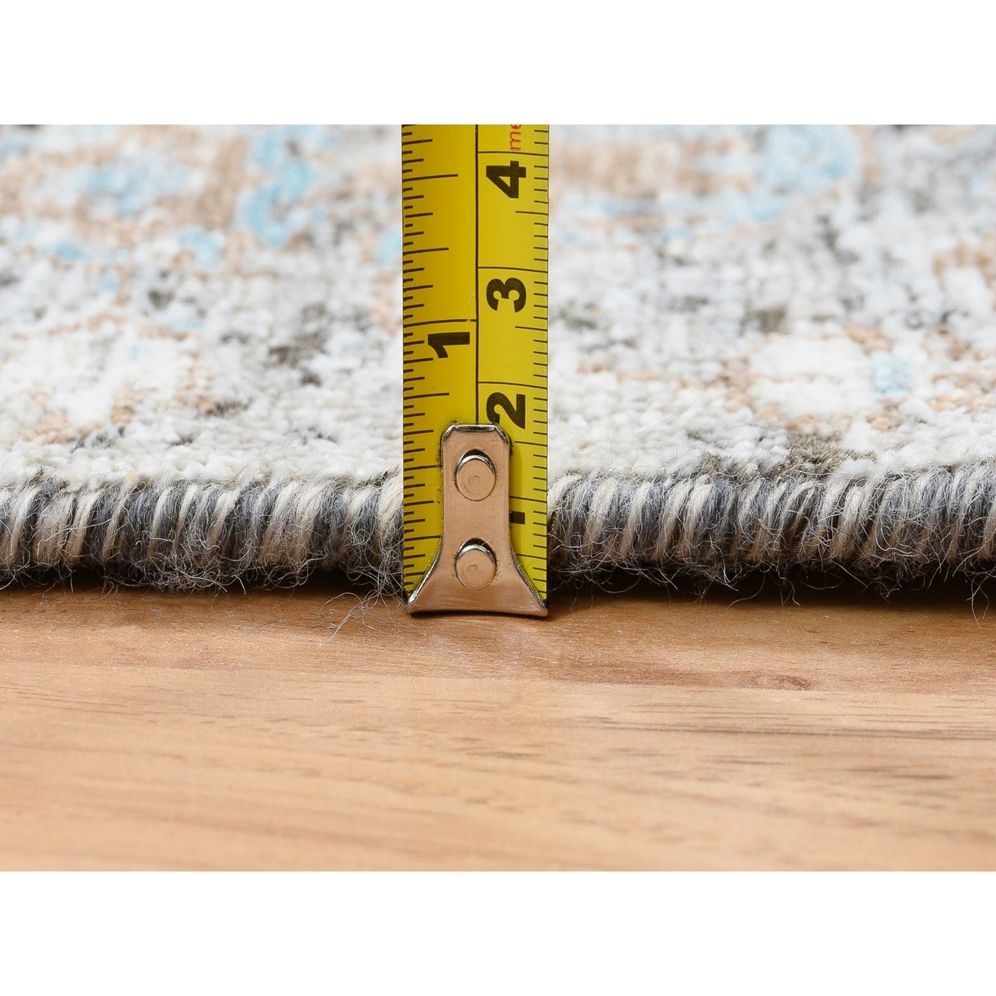 2'6"X20' Gray Transitional Hand Knotted Farsian Silk/Wool Xl Runner Rug