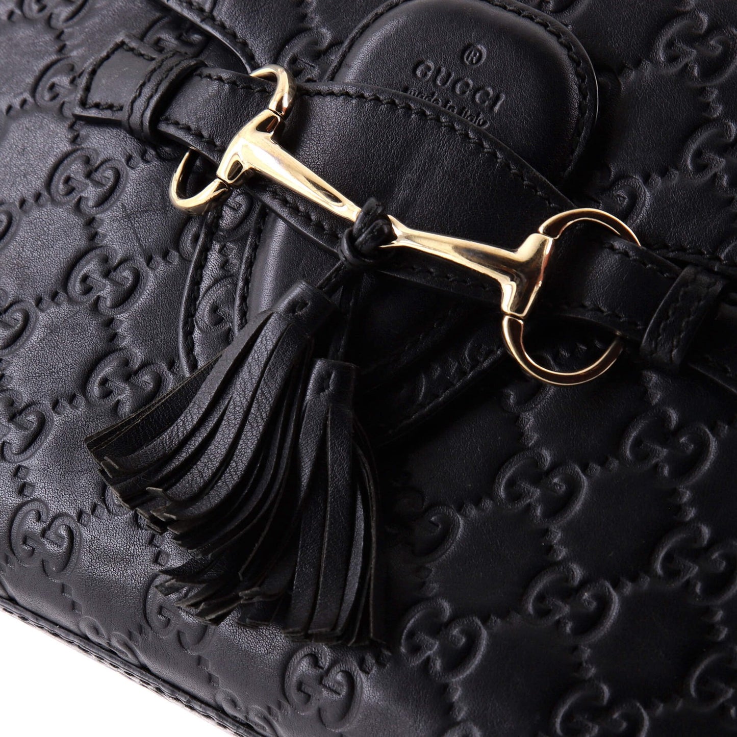 Gucci Emily Chain Flap Bag Guccissima Leather Medium