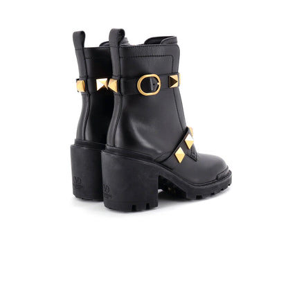 Valentino Garavani Women'S Roman Stud Combat Ankle Boots Leather