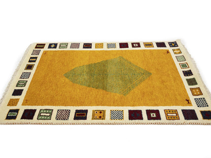 Decor Handmade Indo-Gabbeh Rug 4X6 Modern Bordered Oriental Carpet Entryway