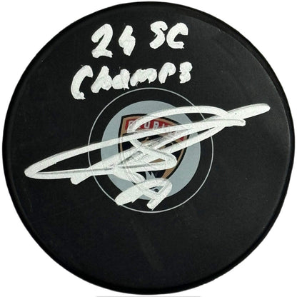 Sergei Bobrovsky Autographed "24 Sc Champs" Florida Panthers Puck (Beckett Witne