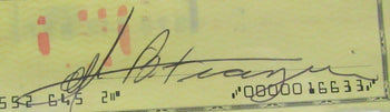 Joe Frazier Boxing Champ Signed/Autographed 1977 Bank Check Psa/Dna 167505