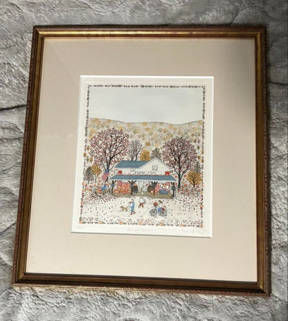 Cuca Romley "Pumpkin Harvest" Lithograph Signed Limited 103/175 Framed