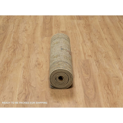 2'10"X12' Brown Tebraz Revival New Zealand Wool Hand Knotted Runner Rug