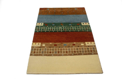 ft Handmade Striped Modern Indo-Gabbeh Wool Oriental Rug Home Decor Carpet 4X6