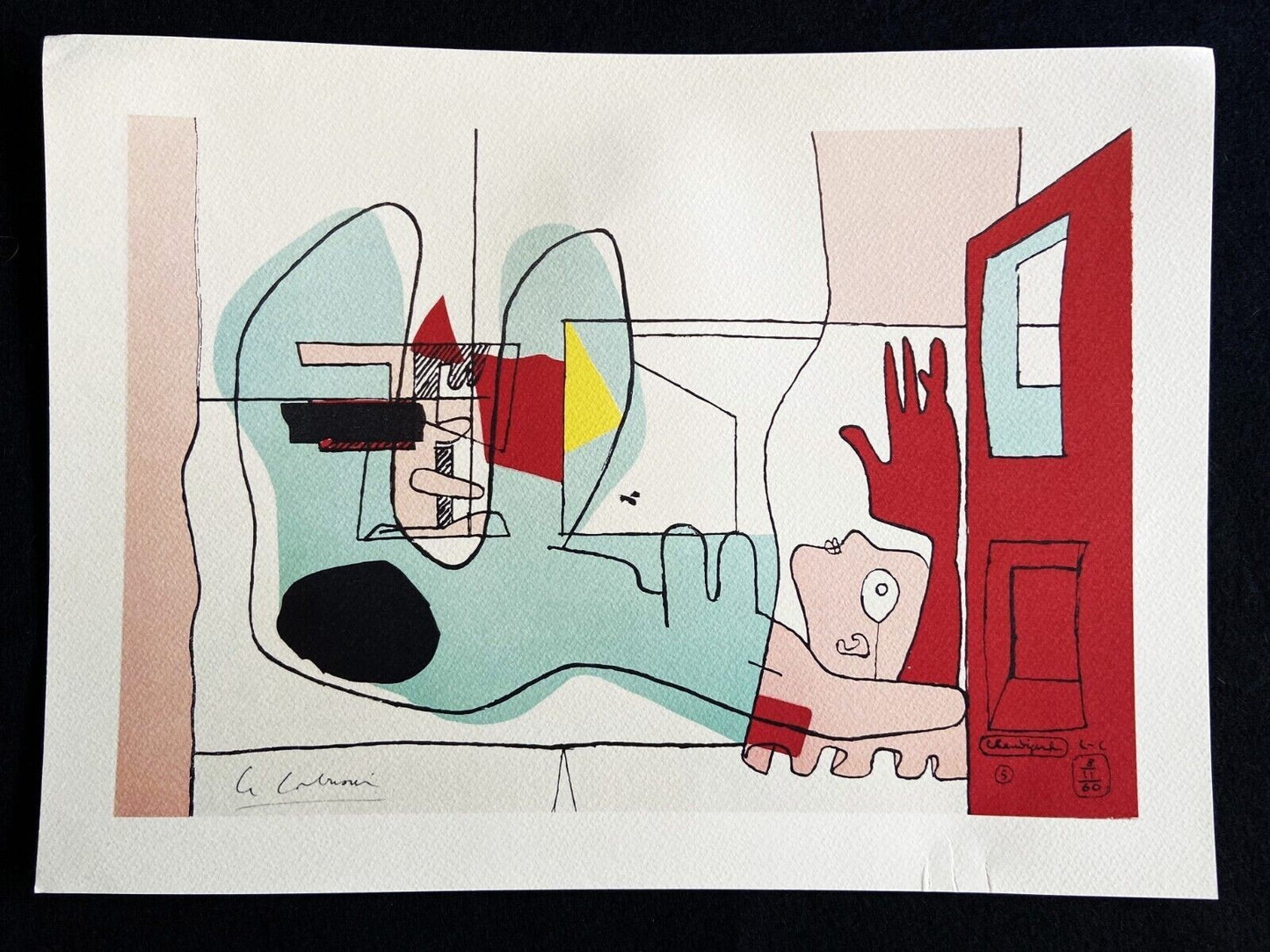 Le Corbusier Lithograph Mourlot Coa Numbered 375 Ex -Donald Judd
