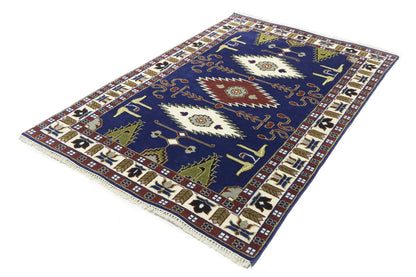 Kazak Oriental Rug Geometric Design Carpet Home