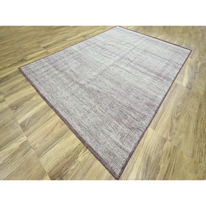 9'X12' Red & White Oxidized Grass Design Wool Hand Knotted Oriental Rug