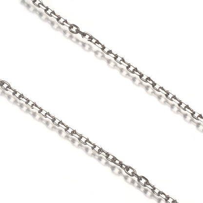 Mikimoto Cable Chain Necklace 41Cm 18K 750 White Gold