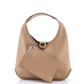 Salvatore Ferragamo Gancini Margot Hobo Leather