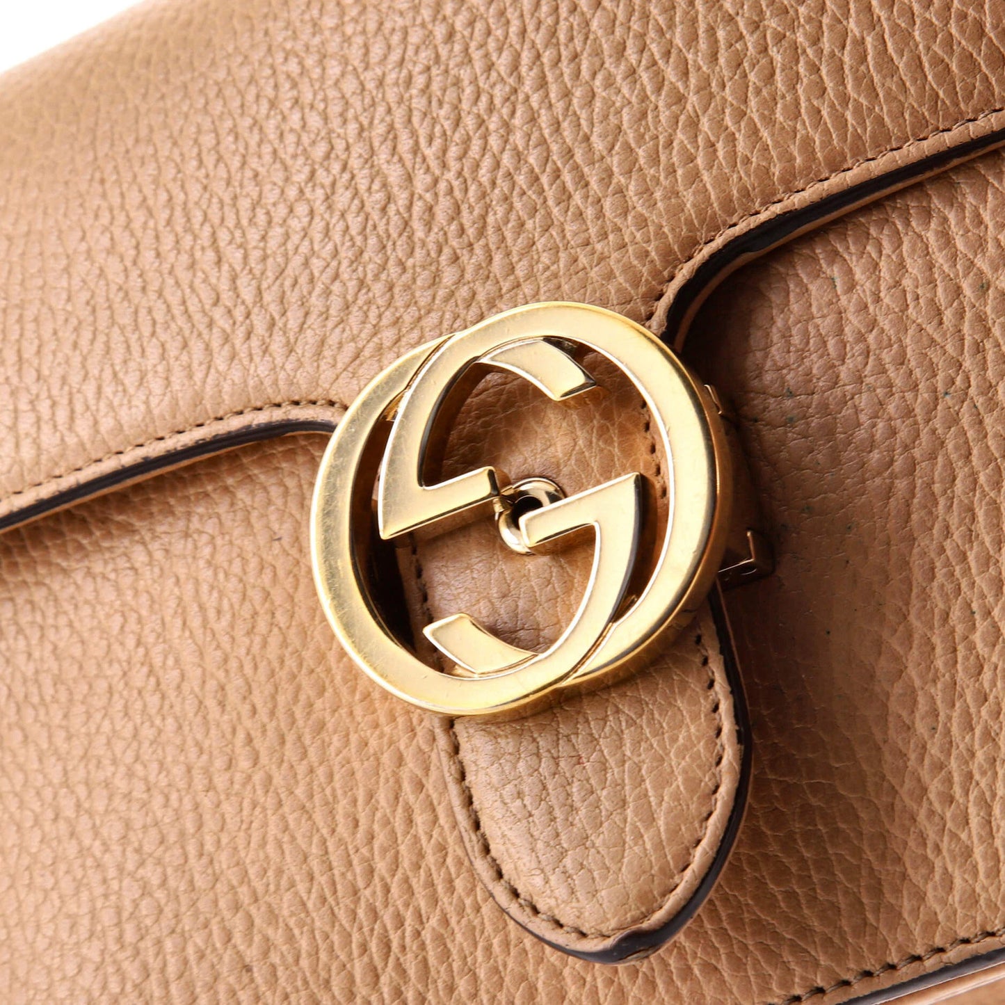 Gucci Interlocking Shoulder Bag Leather Small