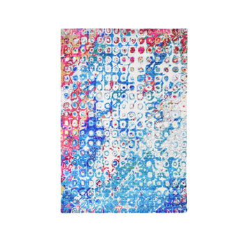 4'X6' The Peacock Sari Silk Colorful Hand Knotted Oriental Rug