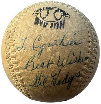 Gil Hodges Autographed Huffman Baseball (Jsa)