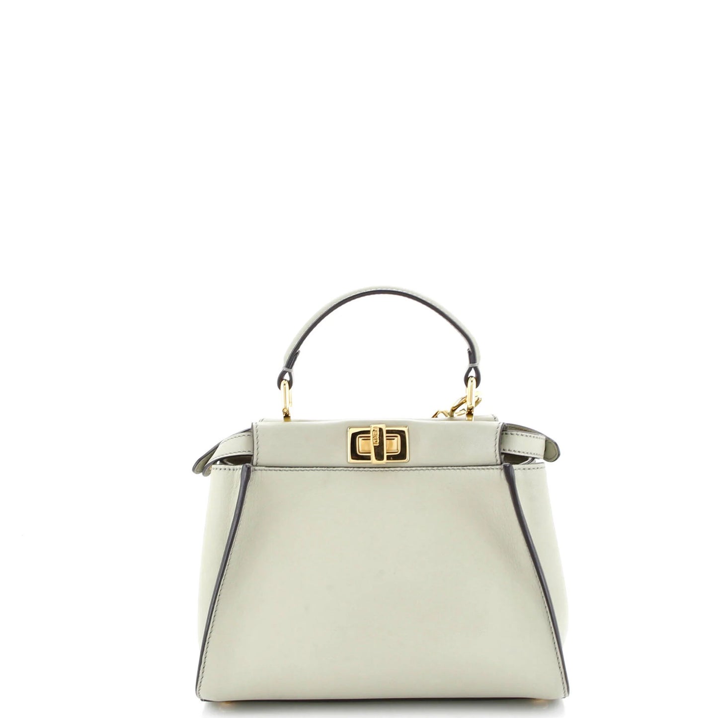 Fendi Peekaboo Iconic Bag Leather With Zucca Embroidered Canvas Interior Mini
