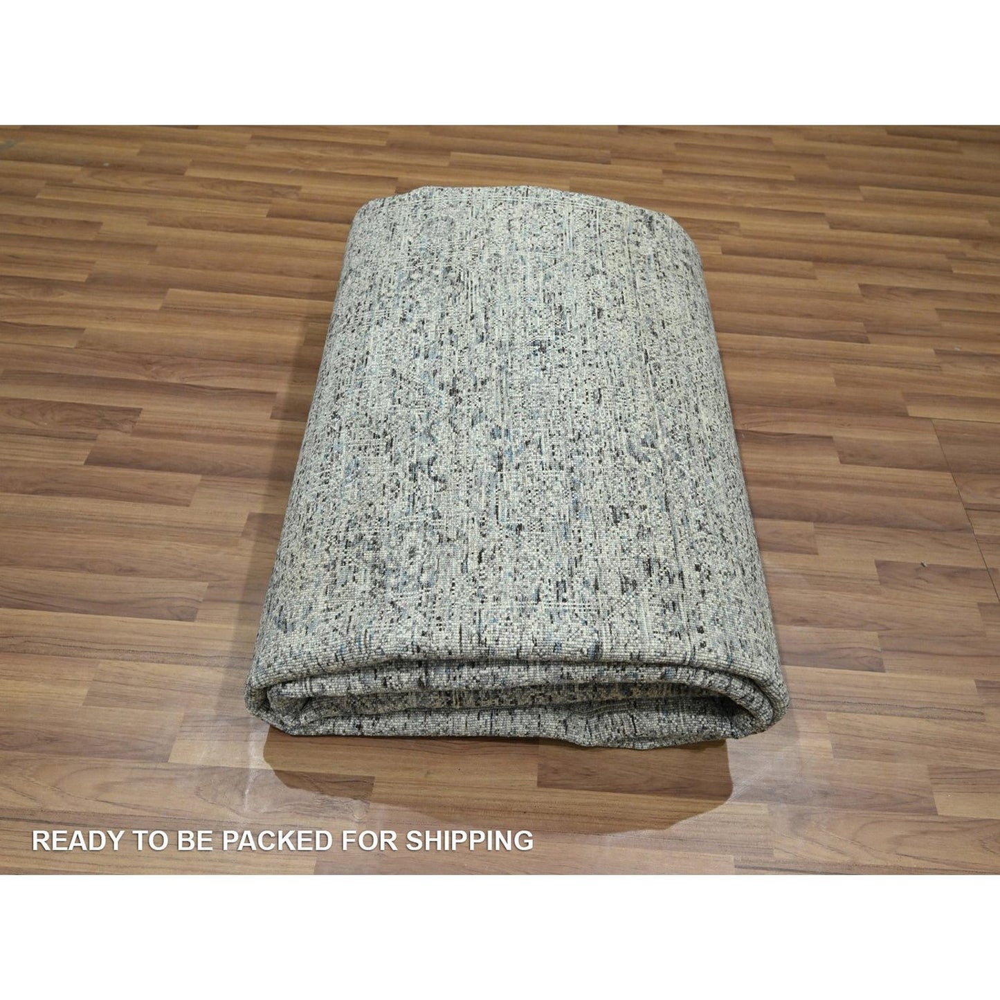 8'X10'2" Gray 14Th Century Influence Mamluk Design Hand Knotted Wool Rug