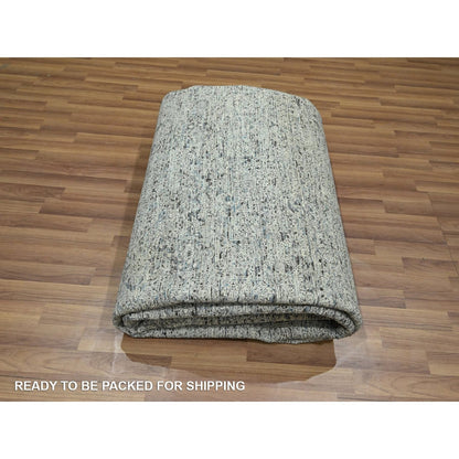 8'X10'2" Gray 14Th Century Influence Mamluk Design Hand Knotted Wool Rug