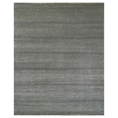 12'1"X15'1" Peppercorn Gray Undyed Wool Hand Knotted Grass Oversized Rug