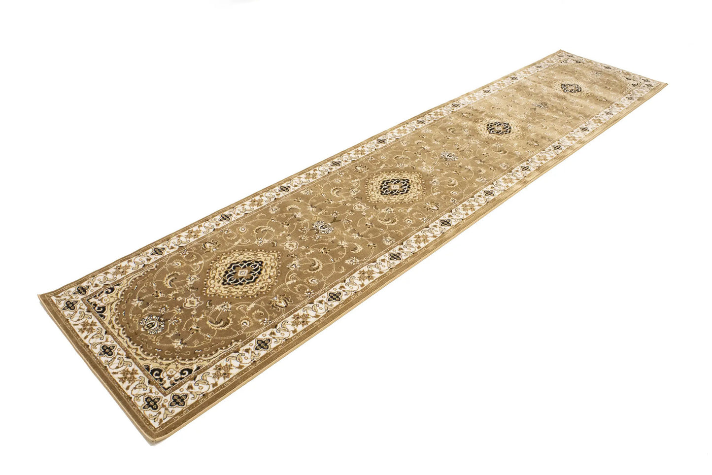 Classic Brown Floral Vintage Style 3x12 Machine Made Oriental Rug Runner