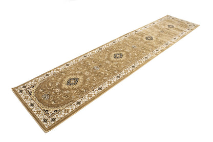 Classic Brown Floral Vintage Style 3x12 Machine Made Oriental Rug Runner