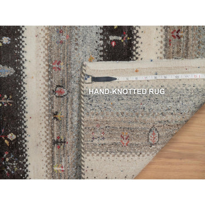 Rug 2'x3'1" White Hand Knotted Lori Buft Tree Design Wool Mat Oriental