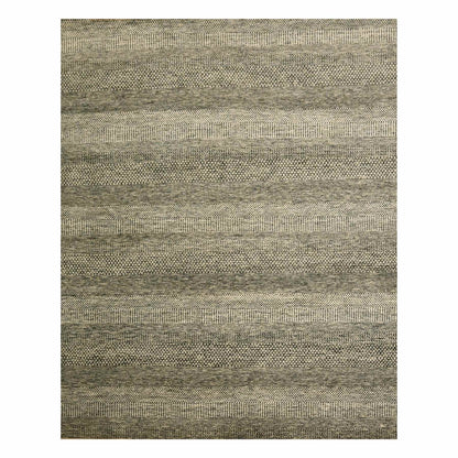 7'9"X10'2" Storm Gray Modern Grass Design Natural Wool Hand Knotted Rug