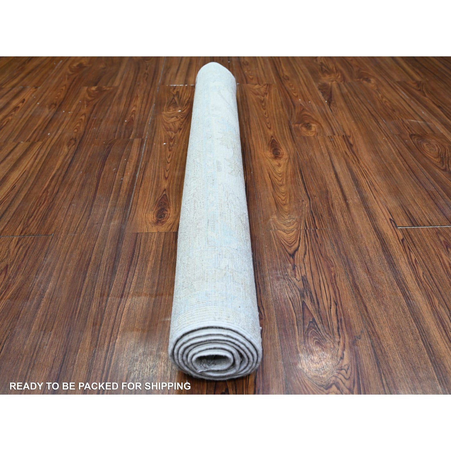 3'9"X5'7" Stone White Washed Out Peshawar Wool Hand Knotted Oriental Rug