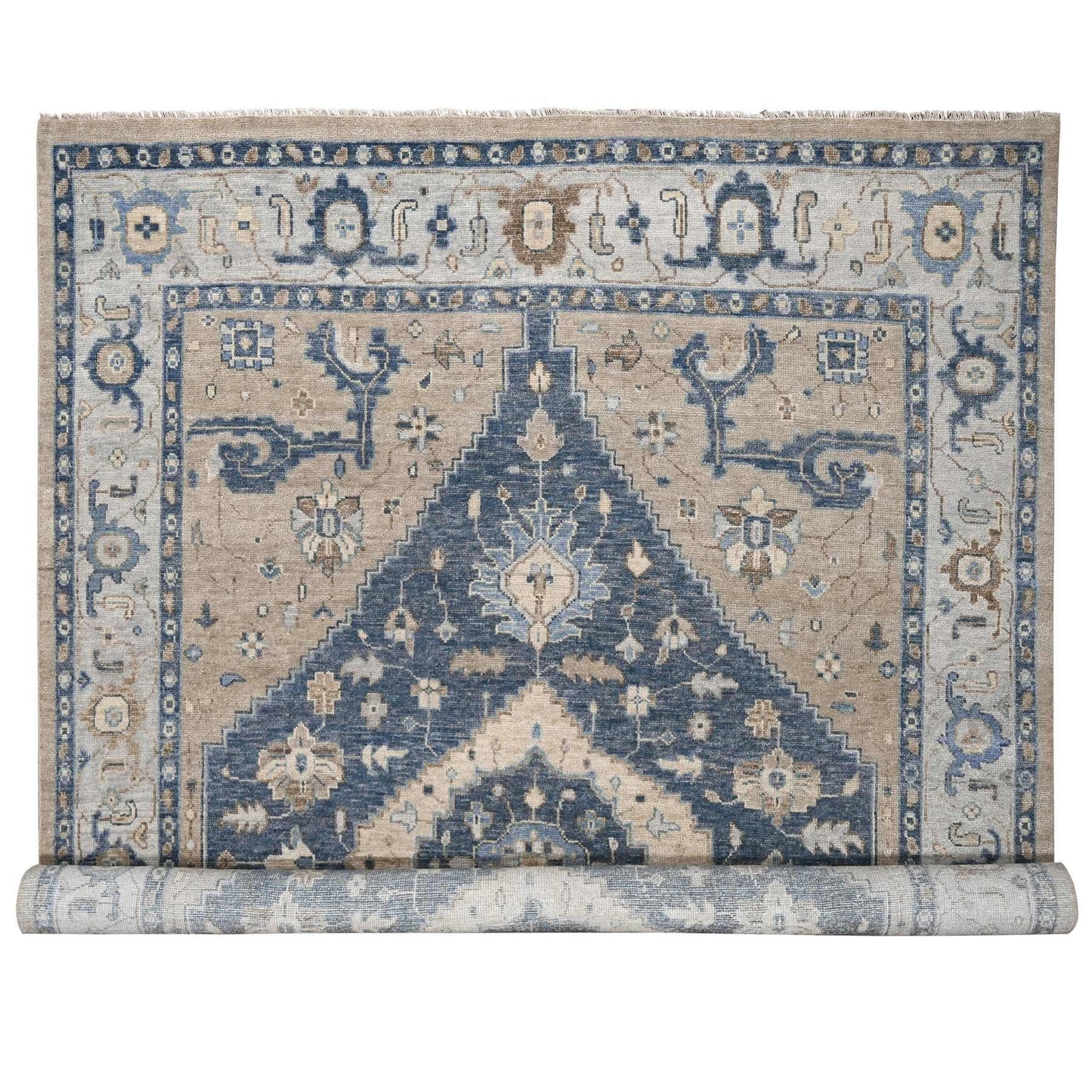 12'X14'9" Blue Bookshaish Design Wool Hand Knotted Oversize Oriental Rug