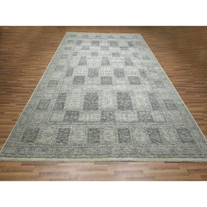 10'2"X14' Beige Ancient Garden Design Hand Knotted Pure Wool Oriental Rug