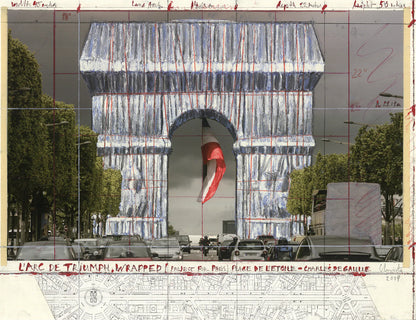 Javacheff Christo L'Arc De Triomphe Wrapped Project For Paris I " Offse