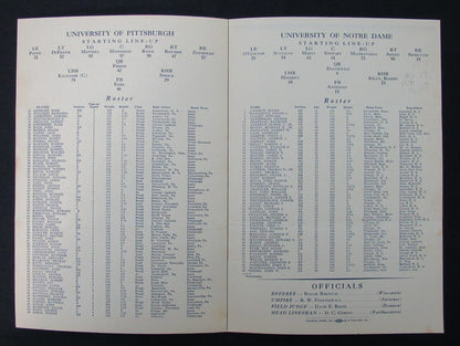09/30/1944 Pittsburgh Vs. Notre Dame Program 185931