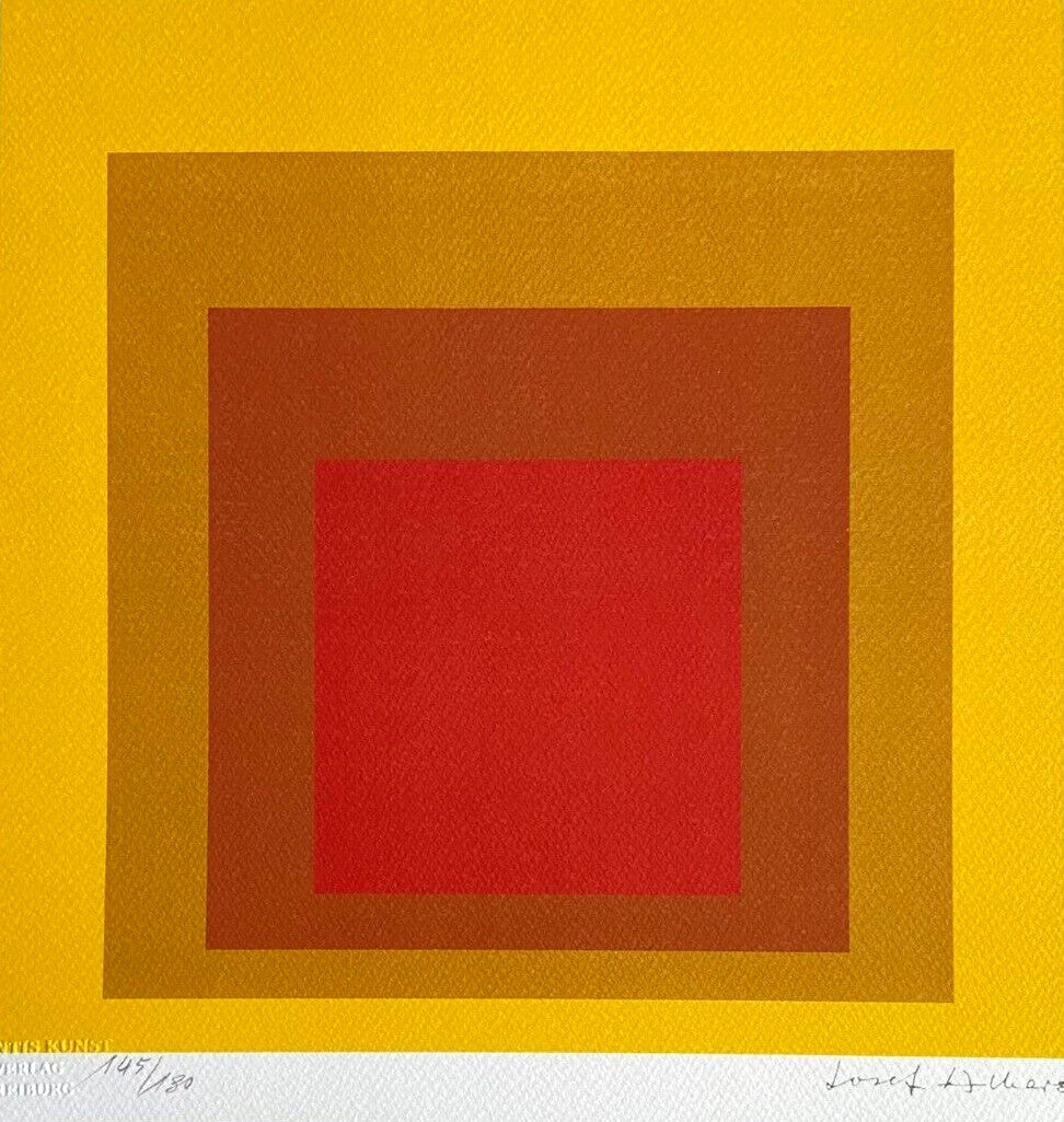 Josef Albers Lithograph Coa Signed O.P. Numbered In Pencil Collection