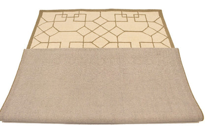 Cream Geometric Design Hand-Tufted Modern Wool