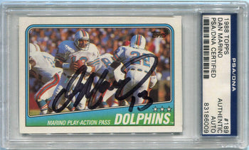 Dan Marino 1988 Topps Team Leader Autographed Card #189 Psa/Dna Certified