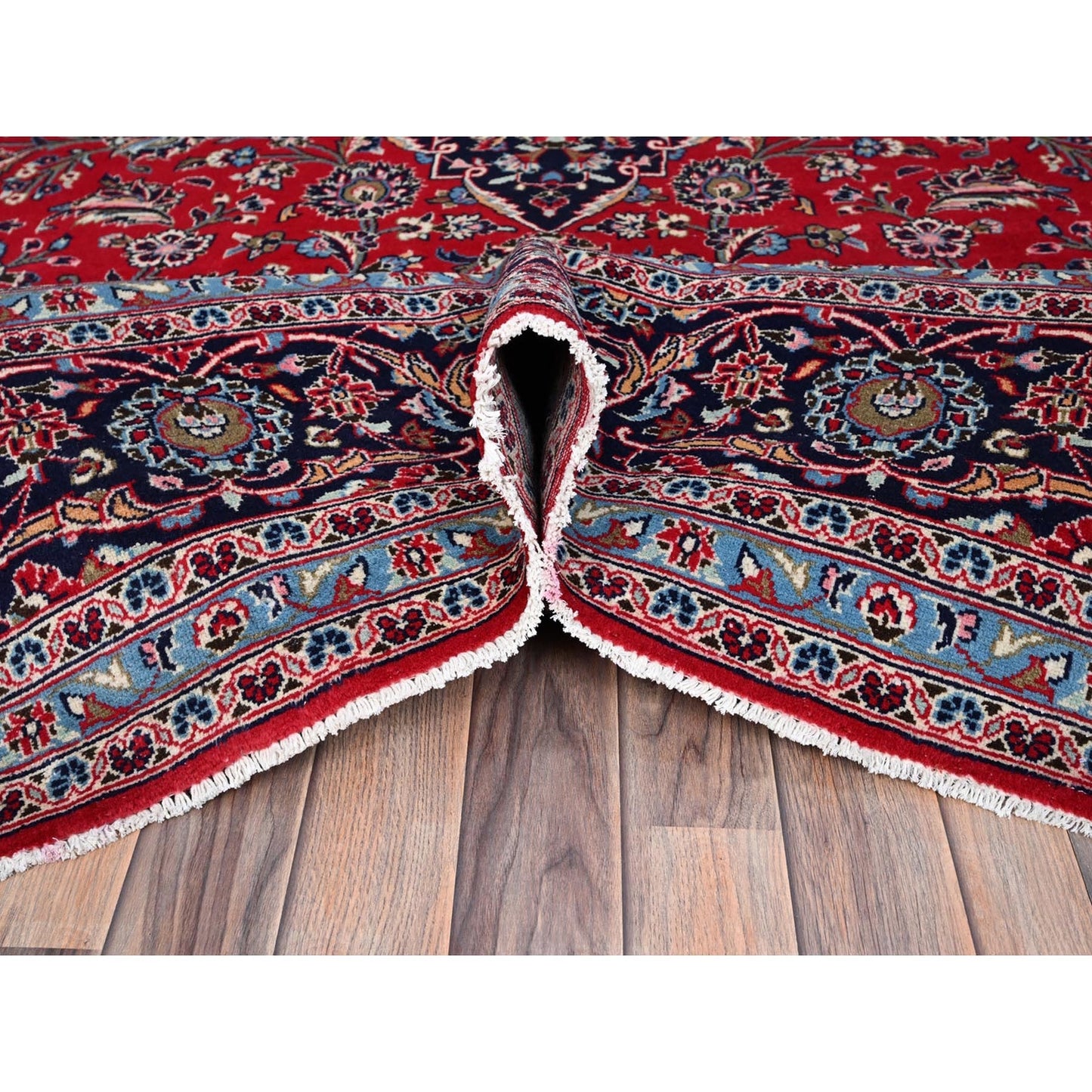 9'6"X13'5" Portia Red Hand Knotted Wool Tribal Floor Vintage Kishoon Rug