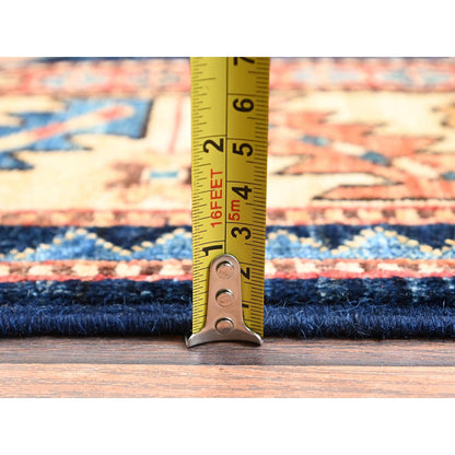 3'10"X13'2" Midnight Blue Northwest Zoroastrian Hand Knotted All Wool Runner