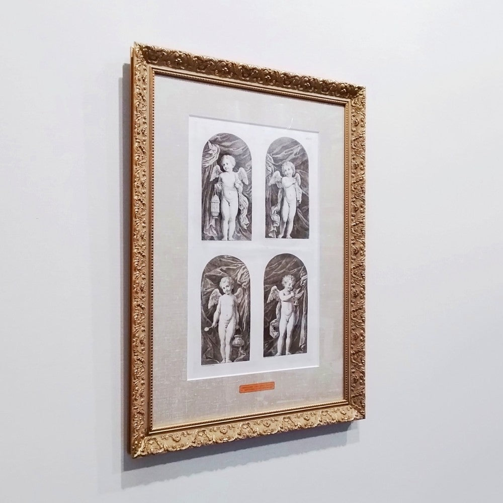 Print Francesco Bartolozzi after Domenichino 1762 Engraving -Four Angels Antique